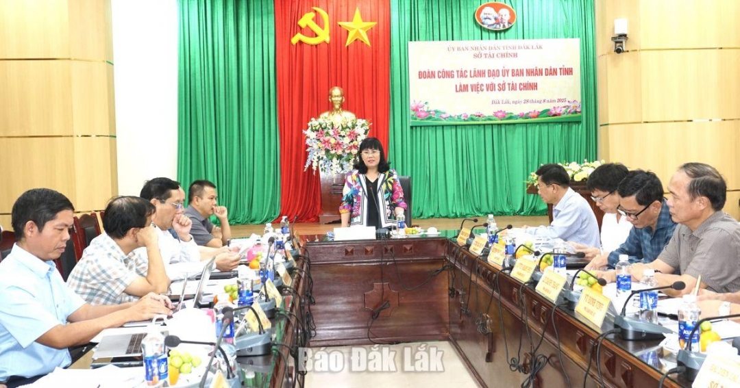 Phó Chủ tịch Thường trực UBND tỉnh Hồ Thị Nguyên Thảo làm việc với Sở Tài chính