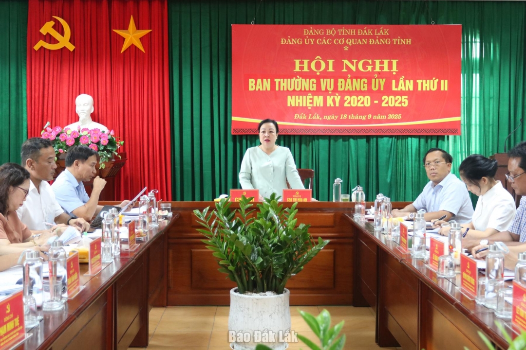 Ban Thường vụ Đảng ủy các cơ quan Đảng tỉnh cho ý kiến nhiều nội dung quan trọng